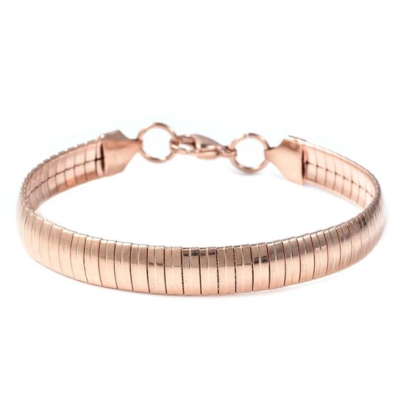 Set of 3 Omega Necklace 18 Inches and Bracelet (7.50in) and Earrings in ION Plat - Picture 3 of 4